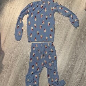 Hanna Andersson Hannasoft Kids Blue Snowman Pajamas